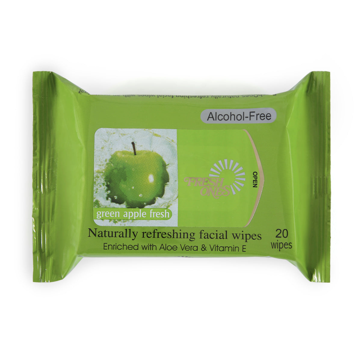 Fresh Ones Naturally Refreshing Wipes Green Apple Fresh (20 Wipes)