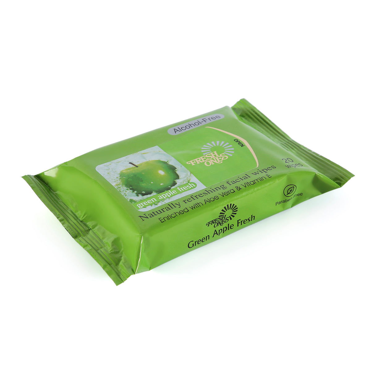 Fresh Ones Naturally Refreshing Wipes Green Apple Fresh (20 Wipes)