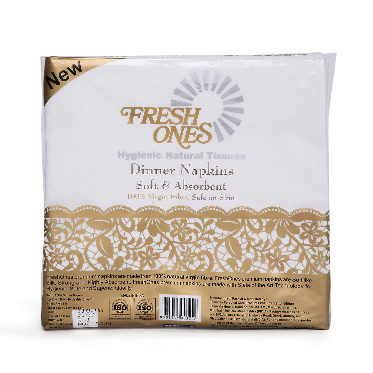 Fresh Ones Dinner Napkins (50 Napkins X 2 Ply)(33X33)