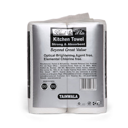 Black & White Kitchen Towels (4 Rolls X 60 Towels X 2 Ply)