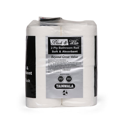 Black & White Bathroom Rolls (12 Rolls X 2 Ply)