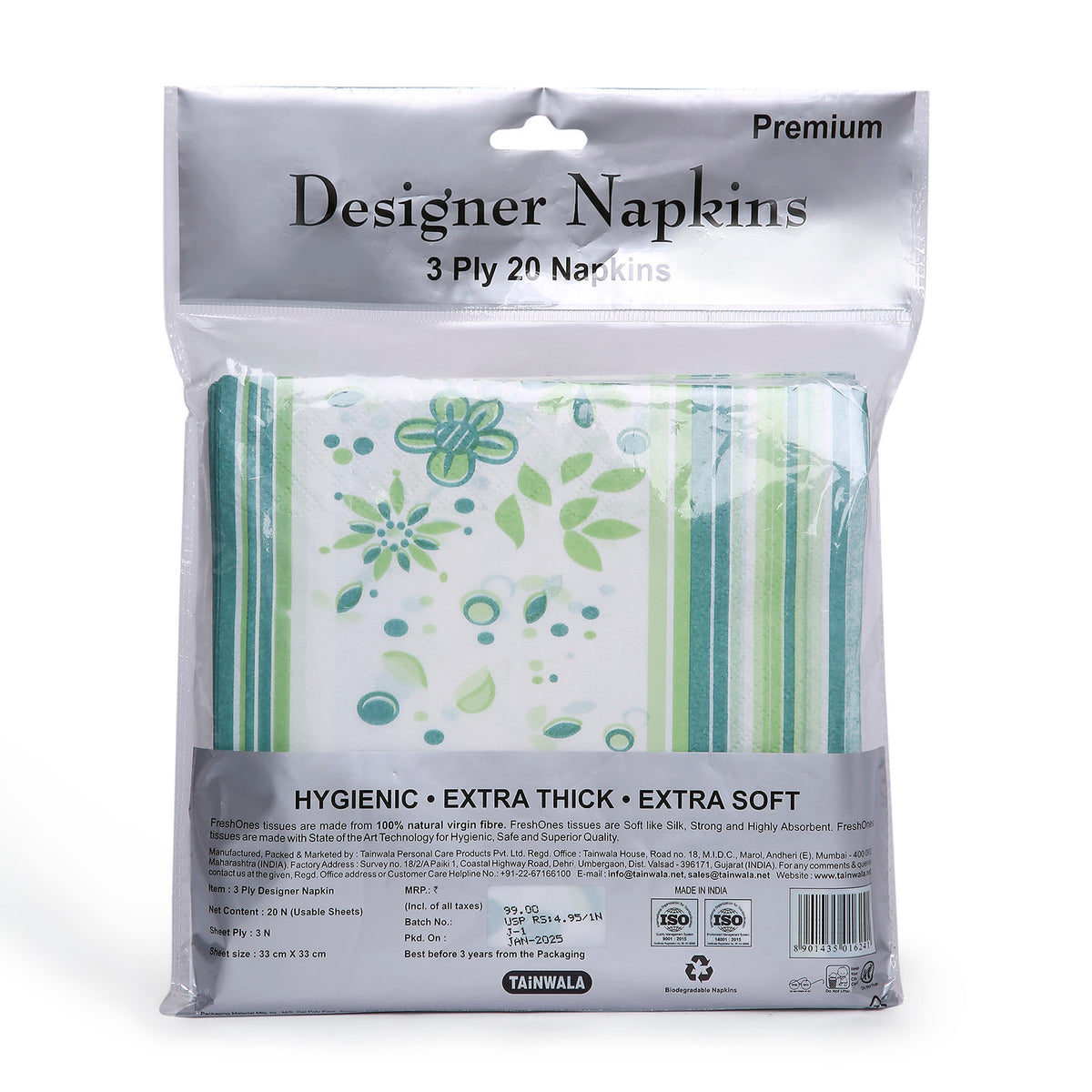 Fresh Ones Designer Napkins (20 Napkins X 3 Ply)(33X33)