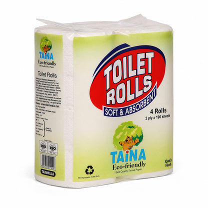 Taina Bathroom Rolls (4 Rolls X 190 Sheets X 2 Ply)