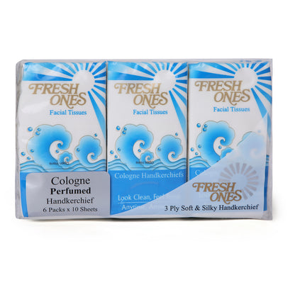Fresh Ones Pocket Tissues Cologne (6 Packs X 10 Pulls X 3 Ply)