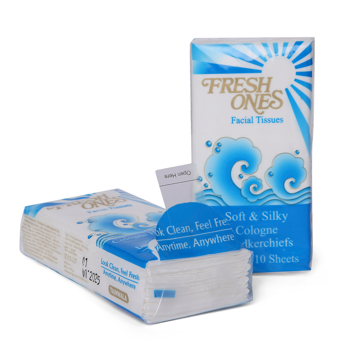 Fresh Ones Pocket Tissues Cologne (6 Packs X 10 Pulls X 3 Ply)