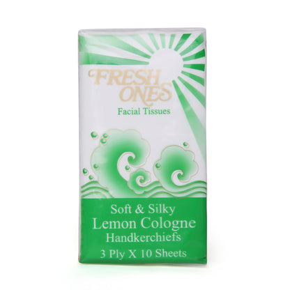 Fresh Ones Pocket Tissues Lemon Cologne (6 Packs X 10 Pulls X 3 Ply)