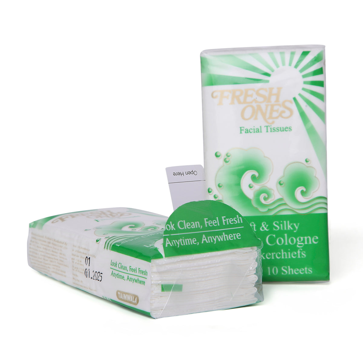 Fresh Ones Pocket Tissues Lemon Cologne (6 Packs X 10 Pulls X 3 Ply)