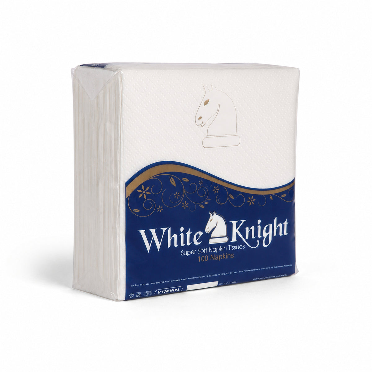 White Knight Mini Napkins (100 Napkins X 1 Ply)(23 X 21.5)