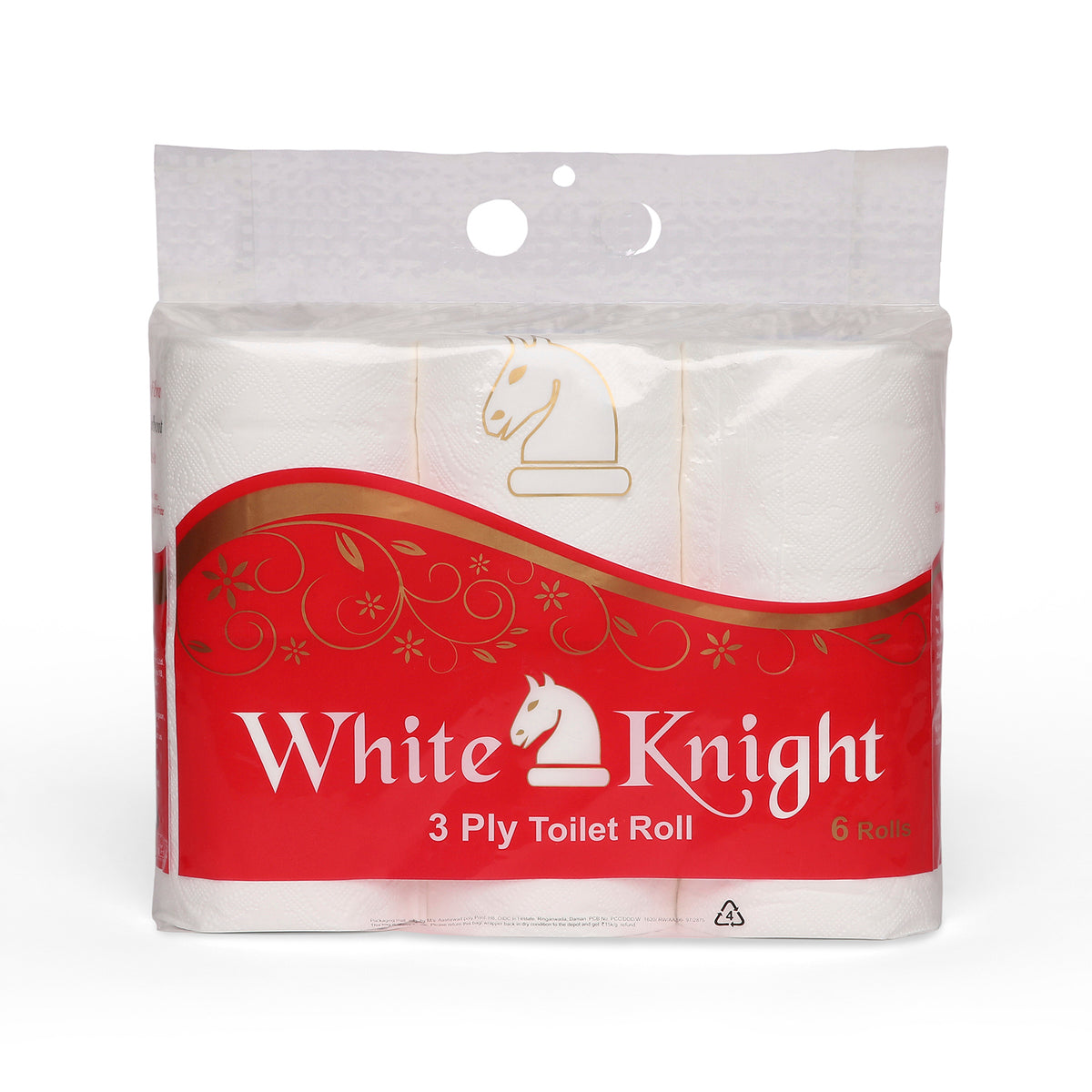 White Knight Toilet Rolls (6 Rolls X 160 Sheets X 3 Ply)