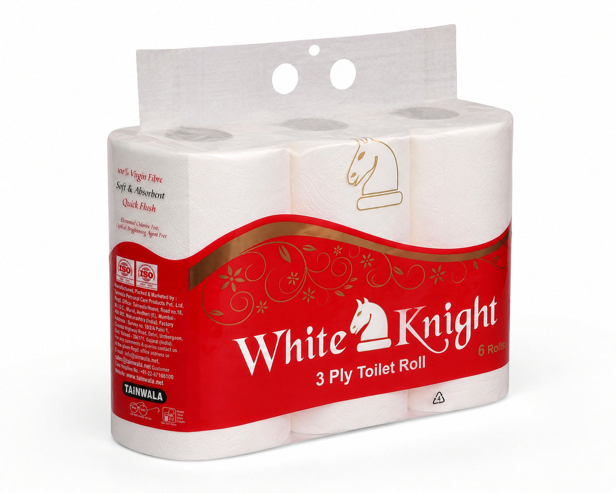 White Knight Toilet Rolls (6 Rolls X 160 Sheets X 3 Ply)