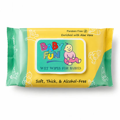 Baby Fun Baby Wipes With Cap (80 Wipes)