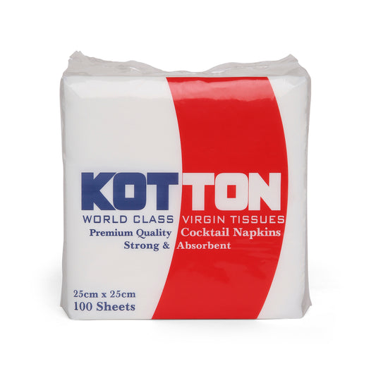 Kotton Cocktail Napkins (100 x 1 Ply)(25x25)