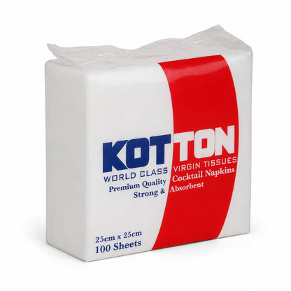 Kotton Cocktail Napkins (100 x 1 Ply)(25x25)