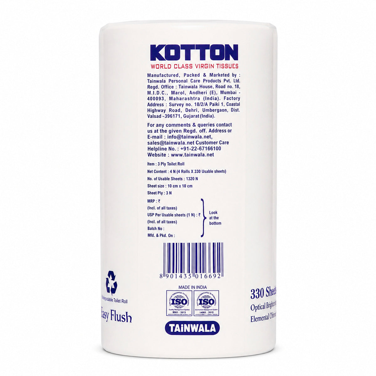 Kotton Bathroom Rolls (4 x 330 x 3 Ply)