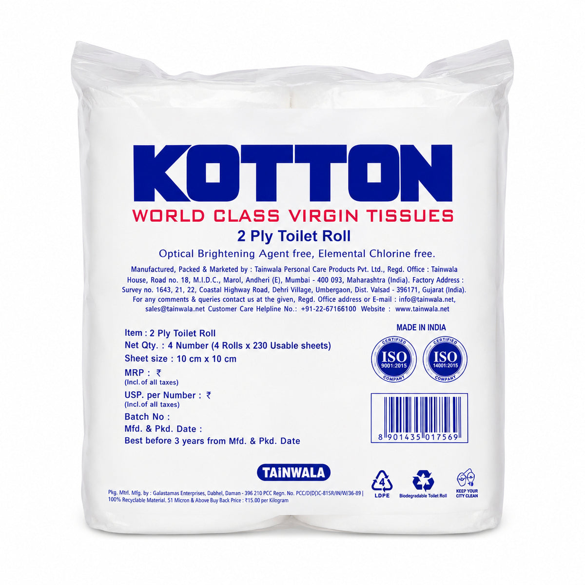 Kotton Toilet Rolls (4 x 230 x 2 Ply)