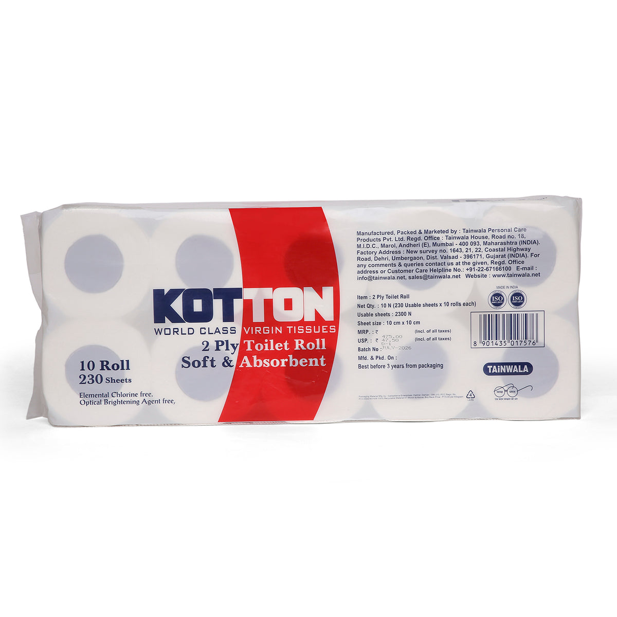 Kotton Toilet Rolls (10 x 230 x 2 Ply)