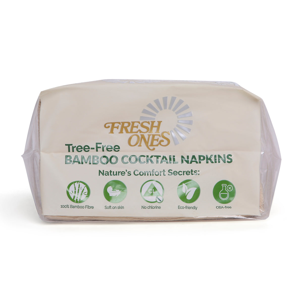 Fresh Ones Bamboo Cocktail Napkins (100 Napkins X 1 Ply)(30X30)
