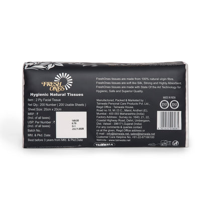 Fresh Ones Facial Tissues Pouch (200 Pulls X 2 Ply)
