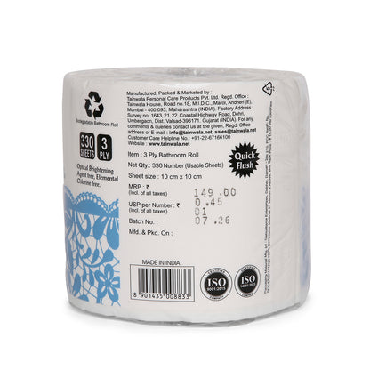Fresh Ones Bathroom Rolls (330 Sheets X 3 Ply X Single Roll)