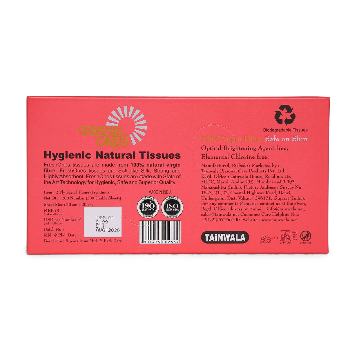 Fresh Ones Premium Facial Tissues (200 Pulls X 2 Ply)