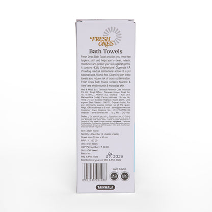 Fresh Ones Wet Cleansing Refreshing Bath Towels (Pack Of 4)