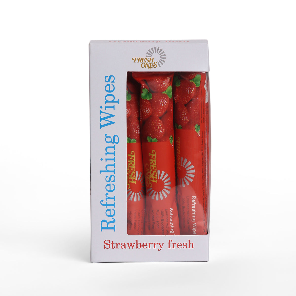 Fresh Ones Naturally Refreshing Wipes Strawberry Fresh (12 Single Towels)
