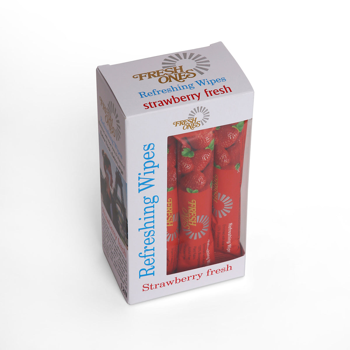 Fresh Ones Naturally Refreshing Wipes Strawberry Fresh (12 Single Towels)