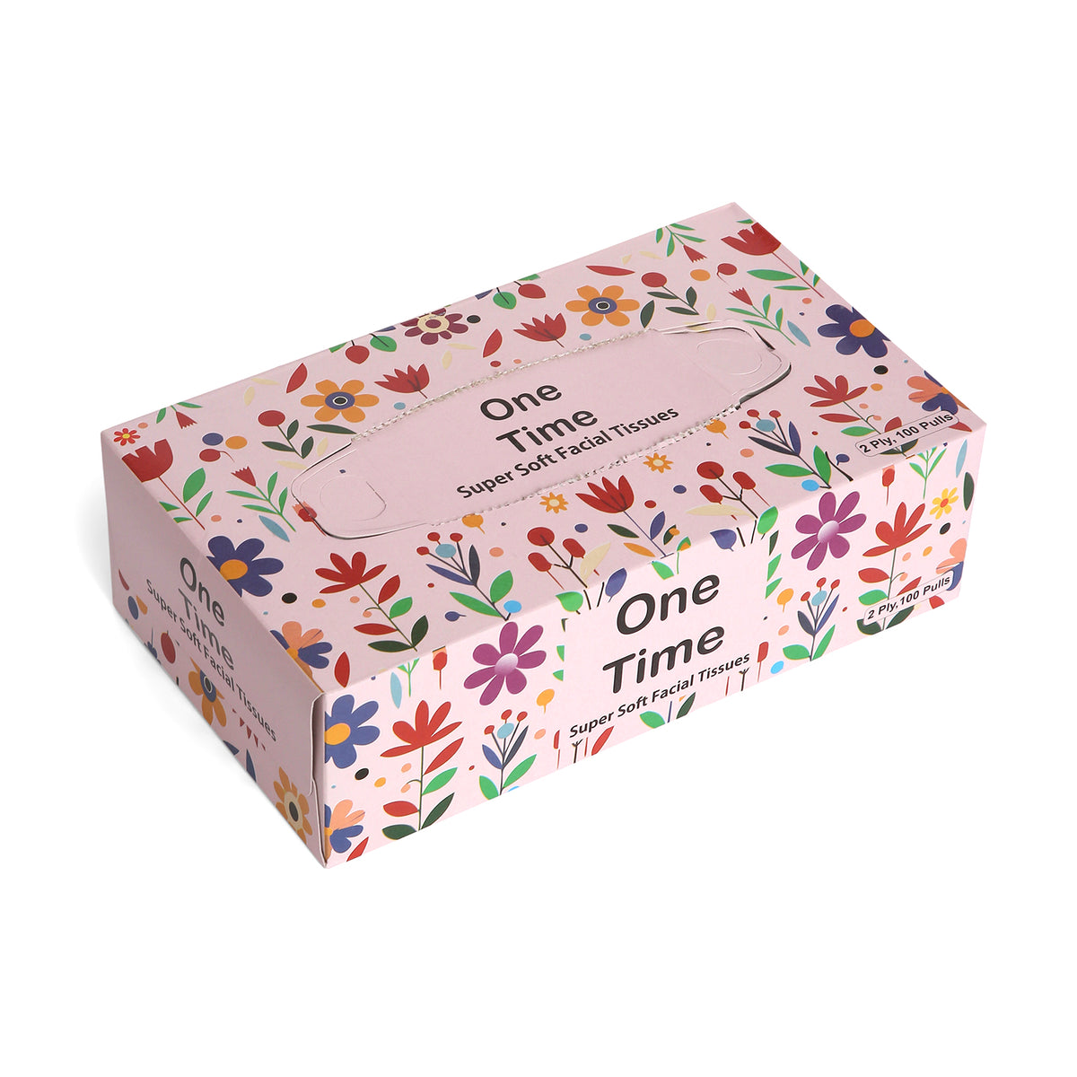 One Time Facial Tissues (100 Pulls X 2 Ply)