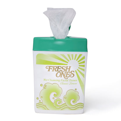 Fresh Ones Wet Cleansing Tissues Container Lemon Cologne (40 Wipes)