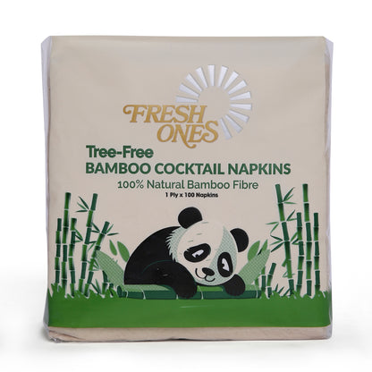 Fresh Ones Bamboo Cocktail Napkins  (100 Napkins X 1 Ply)(30X30)