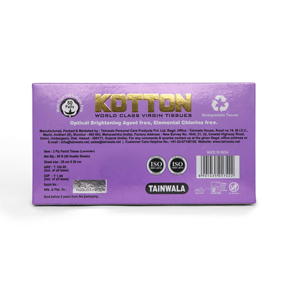 Kotton Facial Tissues Lavender (80 Pulls X 2 Ply)