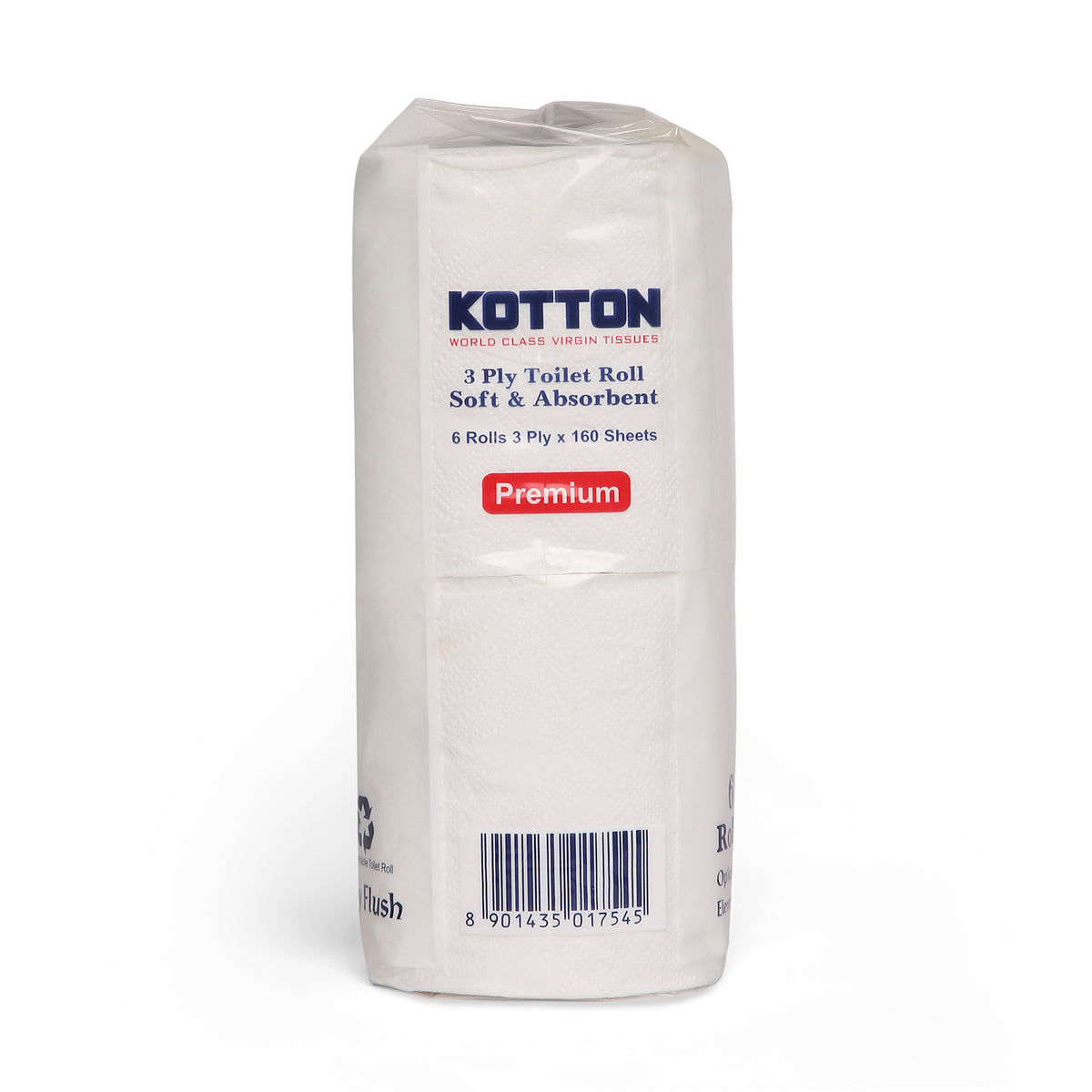 Kotton Toilet Rolls (6 Rolls X 160 Sheets X 3 Ply)