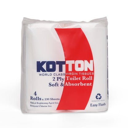 Kotton Toilet Rolls (4 Rolls X 230 Sheets X 2 Ply)