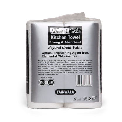 Black & White Kitchen Towels (4 Roll X 60 Towels X 2 Ply)