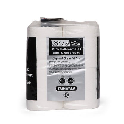 Black & White Bathroom Rolls (12 Rolls X 295 Sheets X 2 Ply)