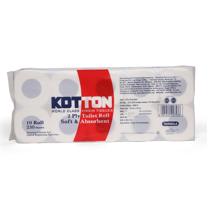 Kotton Toilet Rolls (10 Rolls X 230 Sheets X 2 Ply)