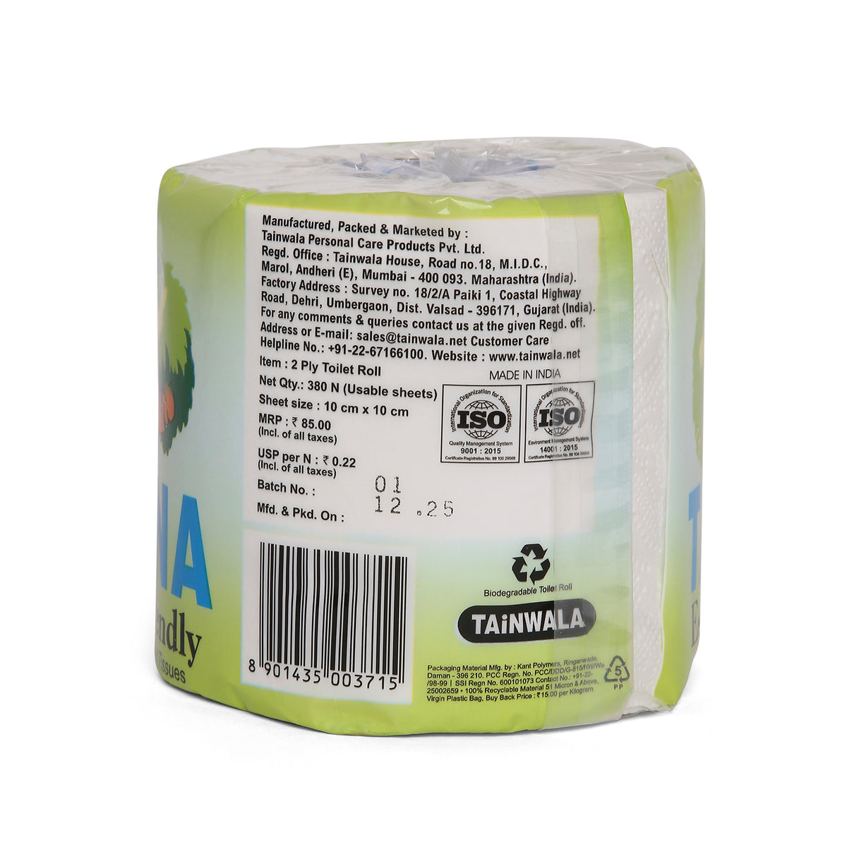 Taina Bathroom Roll (380 Sheets X 2 Ply)