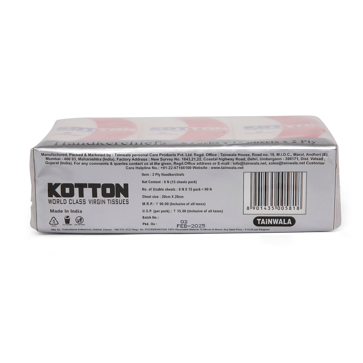 Kotton Pocket Tissues (6 Packs X 15 Pulls X 2 Ply)