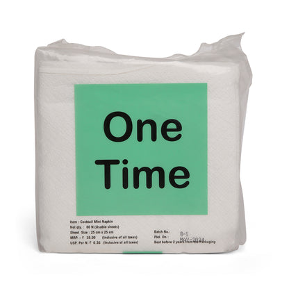 One Time Cocktail Napkin  (80 Napkins X 1 Ply)(25X25)