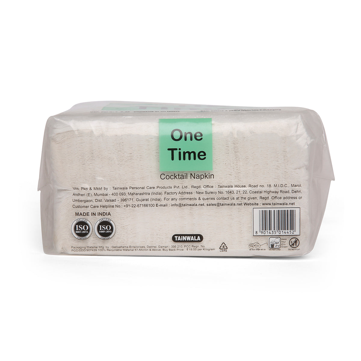 One Time Cocktail Napkin  (80 Napkins X 1 Ply)(25X25)