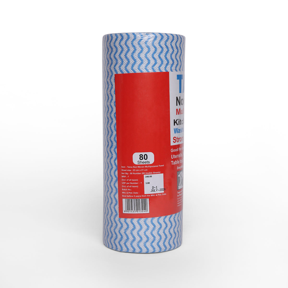Taina Nonwoven Multipurpose Towels (80 Sheets X 1 Ply)(23X21)