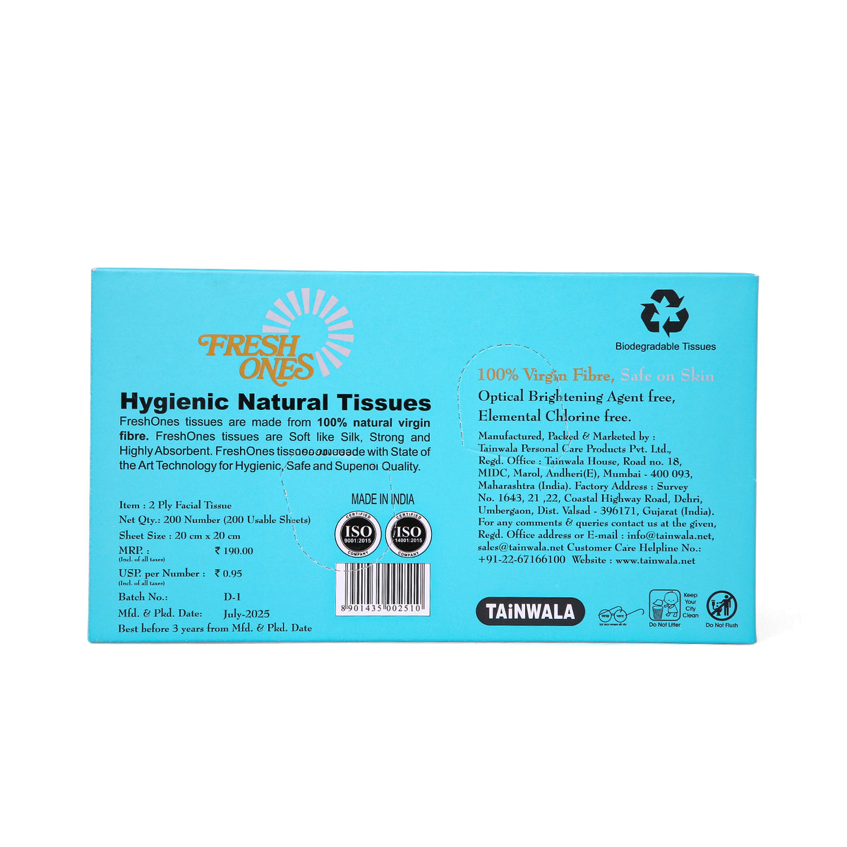 Fresh Ones Facial Tissues (200 Pulls X 2 Ply)
