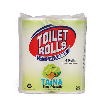 Taina Bathroom Rolls (4 Rolls X 190 Sheets X 2 Ply)
