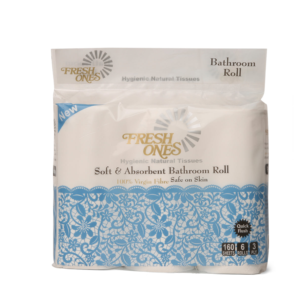 Fresh Ones Bathroom Rolls (6 Rolls X 160 Sheets X 3 Ply)