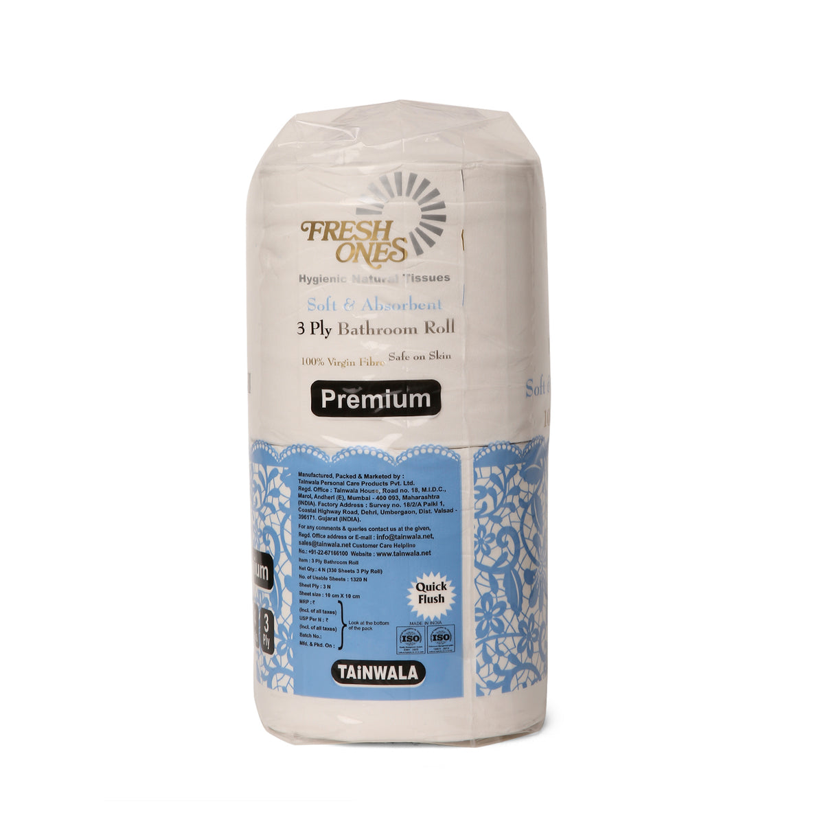 Fresh Ones Bathroom Rolls (4 Rolls X 330 Sheets X 3 Ply)