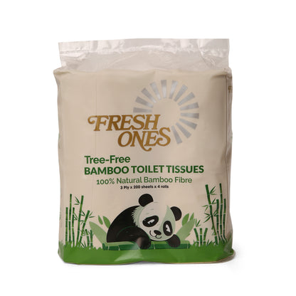 Fresh Ones Bamboo Toilet Rolls (4 Rolls X 200 Sheets X 3 Ply)