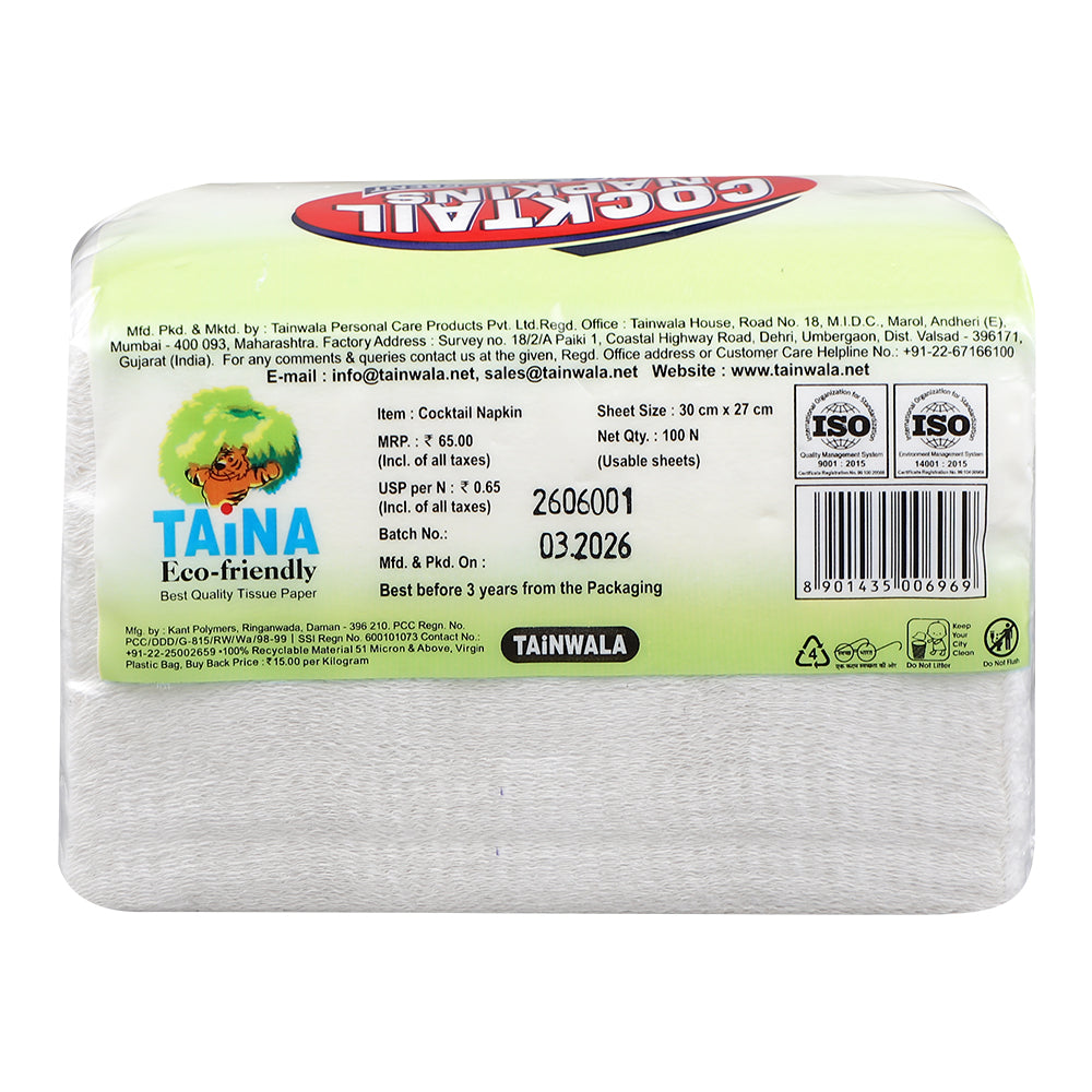 Taina Cocktail Napkin (100 Napkins X 1 Ply)(27 X 30)