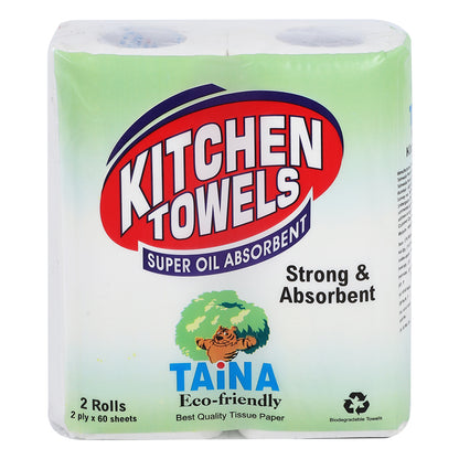 Taina Kitchen Towels (2 Rolls X 60 Sheets X 2 Ply)