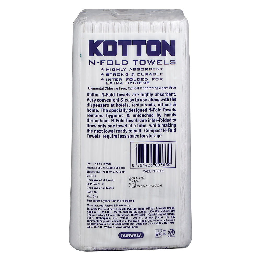 Kotton N Fold Towels Pouch (200 Pulls)