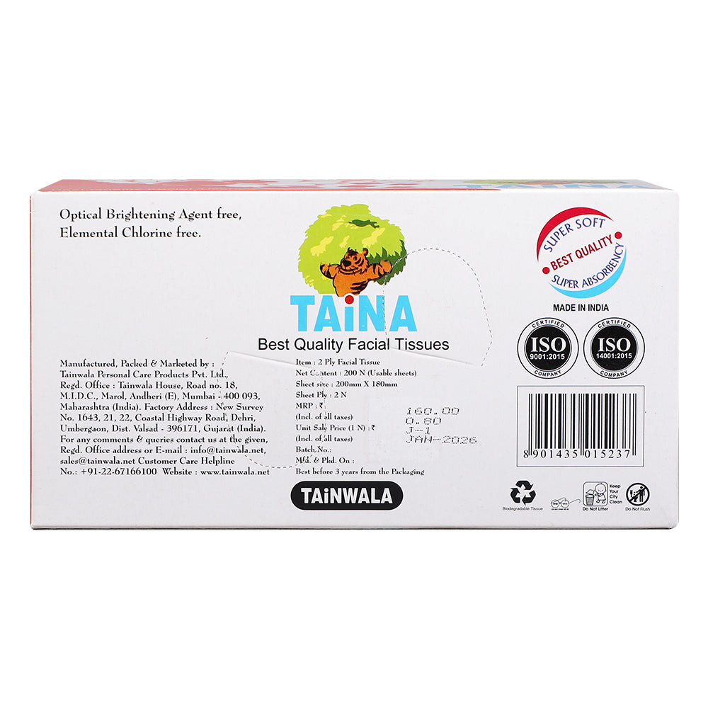 Taina Facial Tissues (200 Pulls X 2 Ply)